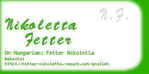 nikoletta fetter business card